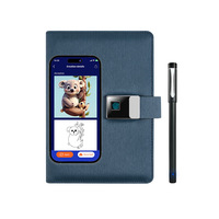 Carnet de notes multifonctionnel A5 à feuilles mobiles avec déverrouillage par empreinte digitale et chargement, idéal pour les professionnels - Cadeau