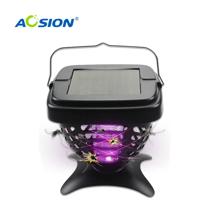 Aosion solar energy pest fly insect zapper uv led light electric mosquito killer lamp