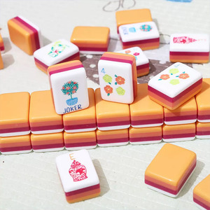 Four-layer orange acrylic American-style <b>mahjong</b> <b>set</b> American <b>Mahjong</b> Rack with Magnetic Pusher <b>Mahjong</b> Tiles Holder - Product Image 3