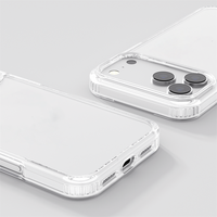Étui de téléphone portable transparent de haute qualité en TPU + PC pour iPhone 18 Pro Max 17 16 15 14, anti-rayures, avec logo personnalisé, emballage inclus