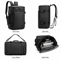 Sac à dos de voyage en nylon imperméable grande capacité avec logo personnalisé, multi-poches, pour ordinateur portable, affaires, étudiants et école