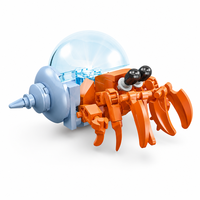 Ensemble de blocs de construction personnalisés de 84 pièces pour crabe ermite, modèle 3D à construire soi-même, jouets de construction pour enfants, coquille translucide avec briques STEM