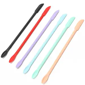 Nhỏ Silicone Trang Điểm Spatulas Cuối Cùng Thả Thìa Scraper Hai Đầu Màu Jar Scraper Cho Nhà Bếp Mứt Vẻ Đẹp Và Sơn Móng Tay