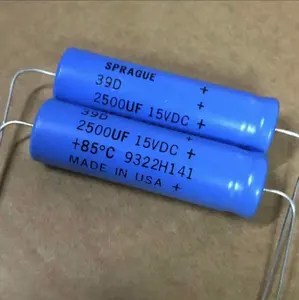 Nuevo condensador electrolítico de filtro de Audio biliar de la serie American Sprague 2500UF 15V 39D 19*67mm