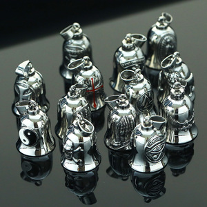 Cloche de moto vintage porte-bonheur en acier inoxydable avec logo personnalisé du fabricant - Product Image 1