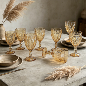 Ensemble <span class=keywords><strong>de</strong></span> 6 <span class=keywords><strong>verres</strong></span> à vin ambrés <span class=keywords><strong>de</strong></span> 330 ml avec logo personnalisé, sans plomb, à pied, pour mariage, fête, bar - Product Image 6