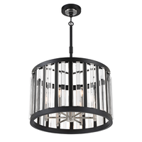 Lustre Tambour Art Déco Moderne de Luxe en Acrylique Transparent pour Salon, Table à Manger, Îlot de Cuisine, Luminaire Domestique