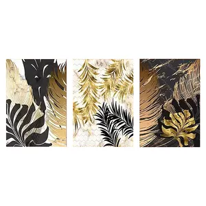 Modern Simple Flowers Painting for Living Room Home Decor Di Disegnare Gold Print Luxury Oil Canvas Art 1 Set Indoor Wall Decor