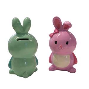 Vendita calda per bambini portamonete in ceramica classica Custom Made a forma di coniglio rifinitura ceramica salvadanaio per la decorazione domestica - Product Image 5