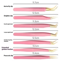 IRISMANLI Pince à épiler professionnelle antistatique inclinée et pointue rose pour greffe de cils, extension de cils, en acier inoxydable