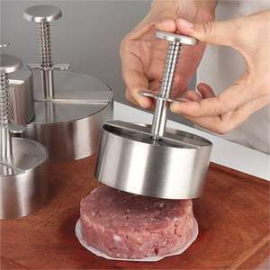 Pressa <span class=keywords><strong>per</strong></span> Carne Rotonda in Acciaio Inox 304 Ecologica, Stampo <span class=keywords><strong>per</strong></span> <span class=keywords><strong>Hamburger</strong></span> e Pollame <span class=keywords><strong>per</strong></span> Barbecue e Cucina - Product Image 3