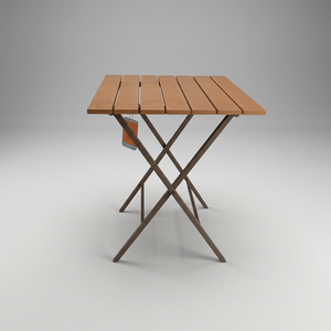 Modern Outdoor <b>Folding</b> <b>Table</b> with PS slats Top and Metal Frame Minimalist Design for Patio Use - Product Image 6