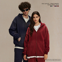 Vêtement d'hiver pour homme de haute qualité, vente en gros, sweat-shirts à capuche imprimés tendance, logo personnalisé, fermeture éclair double tête, épaissi