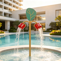 Seau à bascule en forme d'arbre pour hôtel, camping, parc aquatique – Seau de distribution combiné en acier inoxydable pour aire de jeux aquatique