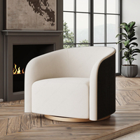 Fauteuil d'appoint moderne de luxe FERLY, fauteuil pivotant en peluche pour la décoration de la chambre à coucher et du salon