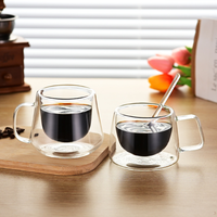 Mug à café moderne en verre à double paroi réutilisable de 200 ml, compatible micro-ondes et lave-vaisselle, pour le camping, la rentrée scolaire, nouveautés, bouteille d'eau