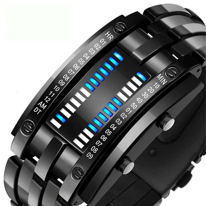 led watch cross-border electronic black technology sports electronic bracelet waterproof dual display binary sports outdoor