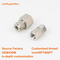 Raccord de tube à double ferrule en acier inoxydable, connecteur mâle droit, port quart d'inch pour tube en cuivre, ligne pneumatique
