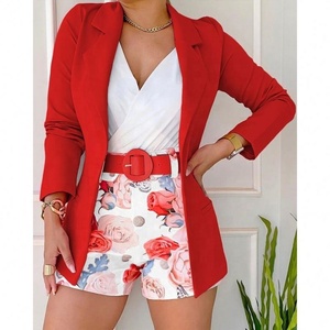 <span class=keywords><strong>Ensemble</strong></span> tailleur-pantalon imprimé pour femme, style minimaliste et élégant, idéal pour le bureau et le quotidien - Product Image 4