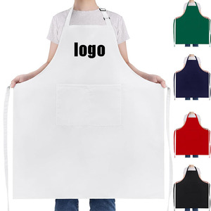 Nhà Máy Biểu Tượng Tùy Chỉnh In Đồng Phục Phụ Nữ Người Đàn Ông Nhà Hàng Salon Bông <span class=keywords><strong>Polyester</strong></span> Trắng Trống Nhà Bếp Nấu Ăn Làm Sạch Đầu Bếp Tạp Dề - Product Image 1