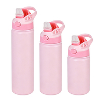 Bouteille d'eau en acier inoxydable durable pour enfants, avec paille, antidérapante, sans BPA, pour l'école, 12oz, 15oz, 20oz