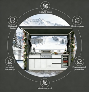 Cocina Exterior Comercial Prefabricada, Estación <span class=keywords><strong>de</strong></span> Cocina BBQ Modular, Kit <span class=keywords><strong>de</strong></span> Cocina Exterior para Cafetería, Restaurante o Negocio - Product Image 2
