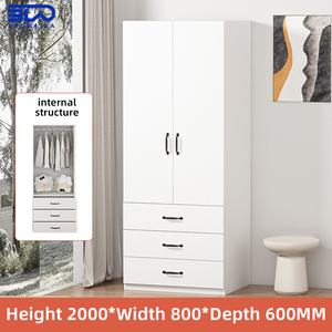 Armoire de rangement en métal <span class=keywords><strong>avec</strong></span> 2 portes pour chambre à coucher, meuble de maison, armoire double autoportante <span class=keywords><strong>avec</strong></span> 2 tiroirs - Product Image 3