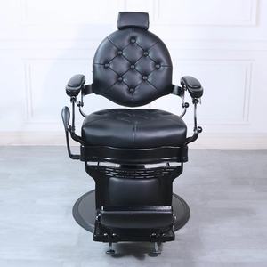 Luxury <b>Retro</b> Hydraulic Hair Cutting <b>Chair</b> Salon Stylist Barber Grooming Massage Reclining PU Leather School Barber Shop - Product Image 5