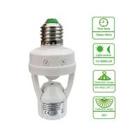Adaptateur de douille E27 intelligent pour ampoule avec capteur de mouvement PIR, détection à 360°, temporisation réglable et détection automatique