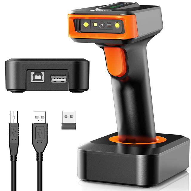 Eyoyo EY-029 2022 NEW Gun Type Portable Handheld 3 in 1 USB Wired 2.4G Bluetooth Wireless 2D Barcode Scanner for POS Cashier
