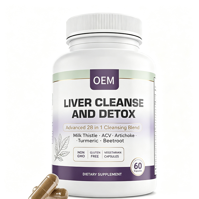OEM Liver Cleanse Detox Capsules 60 Count 28 in 1 Blend Milk Thistle Turmeric Non GMO Gluten Free Vegetarian Liver