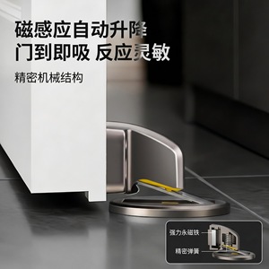 Loquet de porte magnétique en alliage de zinc, silencieux, à ventouse au sol, design minimaliste, installation facile, type standard - Product Image 1