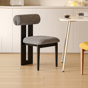 Vintage Nordic Designer Hippo <span class=keywords><strong>Chair</strong></span> French Retro Style Solid Wood Cadeira de jantar com encosto criativo para uso doméstico de lazer - Product Image 4
