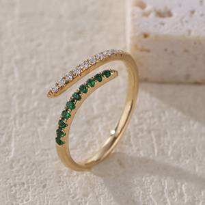 Bague en or 18 carats classique, très vendue, de haute qualité, avec grenat vert certifié, scintillante, déconnectée, cadeau pour petite amie, anniversaire - Product Image 6