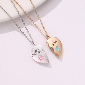Conjunto Familiar de Collar con Colgante Magnético de Aleación con Esmalte, Regalo para el Día de la Madre, Primera Joyería al por Mayor, Collar Familiar con Esmalte - Product Image 5