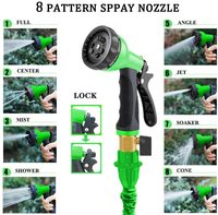 Tuyau d'arrosage extensible de 100 pieds - Léger, durable et flexible - Pistolet pulvérisateur à 8 fonctions