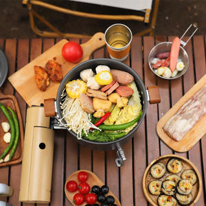 Réchaud de camping portable Hike Mount 2,8 L en alliage d'aluminium, avec marmite de 28 cm de diamètre, finition brossée, style minimaliste - Product Image 2