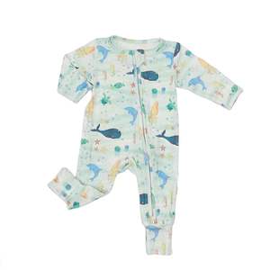 Tute da notte in cotone organico pagliaccetto <span class=keywords><strong>per</strong></span> bambini stampa personalizzata tutina bidirezionale con cerniera <span class=keywords><strong>per</strong></span> neonati abbigliamento neonato - Product Image 3