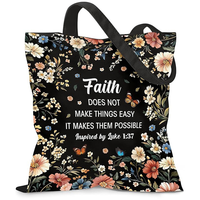 Sac fourre-tout en toile florale VeloKomo pour thérapeute logopéthrapeute - Décoration lettres importées, réutilisable, thème thérapie, cadeau pour femme