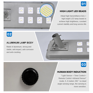 Usine directe extérieur étanche bosse de route Ip65 intégré 400w 600w 800w 1000w tout en un <span class=keywords><strong>led</strong></span> lampadaire solaire - Product Image 5