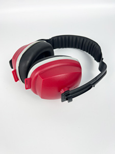 <span class=keywords><strong>Casque</strong></span> anti-bruit rouge haute visibilité avec serre-tête réglable pour les travailleurs du bâtiment - Product Image 4