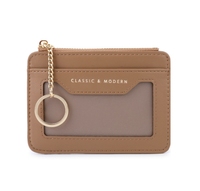 Dompet Kulit Mini Wanita Custom dengan Gantungan Kunci, Tempat Kartu Kredit untuk Wanita dan Gadis, Produk Tas Tangan