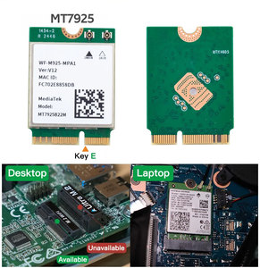 Adaptateur Wi-Fi 7 M.2 BE5400 BT5.3 MT7925, module réseau Wi-Fi 5400 Mbps pour Windows 10/11, carte Wi-Fi 7 M.2 - Product Image 4