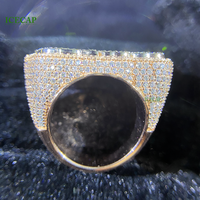 Bague personnalisée Hip Hop en argent sterling 925 avec lettres pour homme, bijoux fins, bague glacée, bagues en moissanite