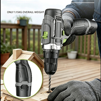 Perceuse électrique domestique à deux vitesses 12V, couple réglable, tournevis multifonction, perceuse alimentée au lithium