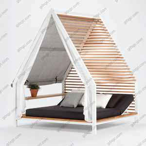 Lujo resistente al agua Sunbed Canopy Daybed Patio Muebles de exterior para hoteles Villas <span class=keywords><strong>Casa</strong></span> Forma Marco de aluminio Piscina de plástico - Product Image 4