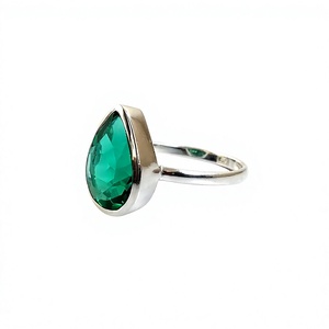 2022 New Arrival <b>Green</b> Hydro Bezel Setting Elegant Sterling Silver 925 Pearl Finger <b>Ring</b> Fine Jewelry Wholesale for Gift - Product Image 2