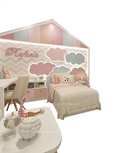 <span class=keywords><strong>Letto</strong></span> <span class=keywords><strong>singolo</strong></span> in legno massello per bambini, stile principessa, imbottito color crema, per camera da <span class=keywords><strong>letto</strong></span>, in tessuto, design personalizzabile. - Product Image 5