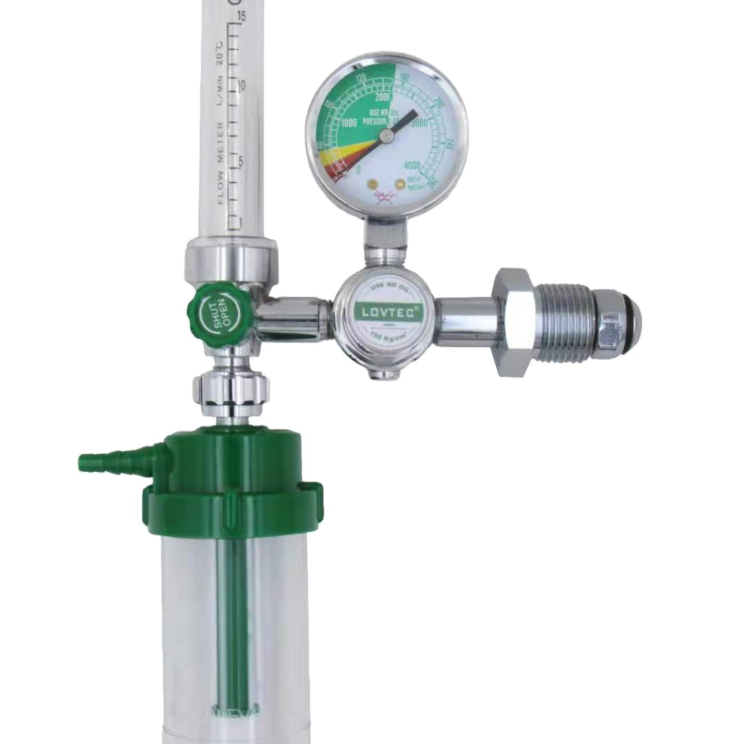 Home use Medical high flow oxygen regulator with valve for oxygen cylinder use