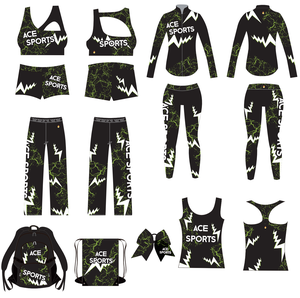 Uniformi da <span class=keywords><strong>Cheerleading</strong></span> in Cristallo di Alta Qualità, Personalizza il Tuo Design, per Adulti, ACE SPORTS, in Spandex/Poliestere - Product Image 6
